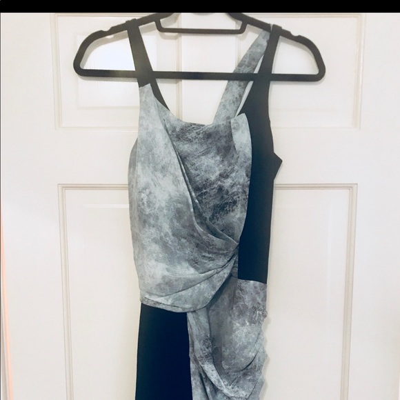 Helmut Lang graphite print draped dress - Picture 2 of 8